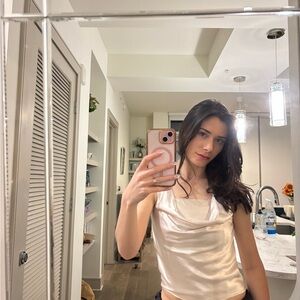 Petite Studio Satin Cowl Camisole - Cream